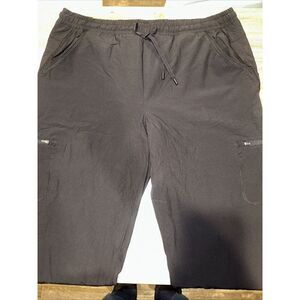 Men Eddie Bauer Fleece Lined Tech Pants Black Size 16(36). 5 Pocket Design. 10